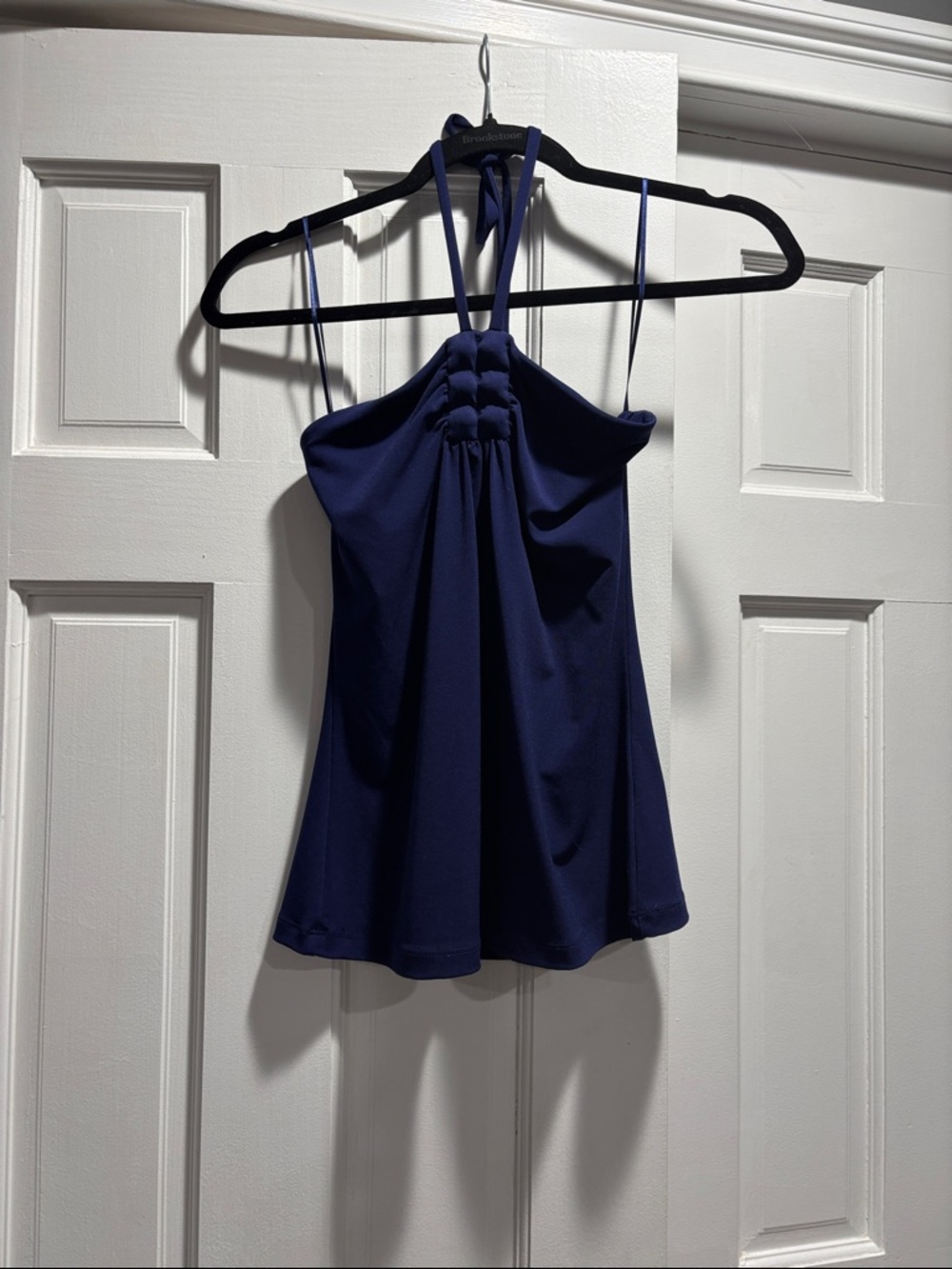 Deep blue Halter Tank Top with Twist Detail - Women